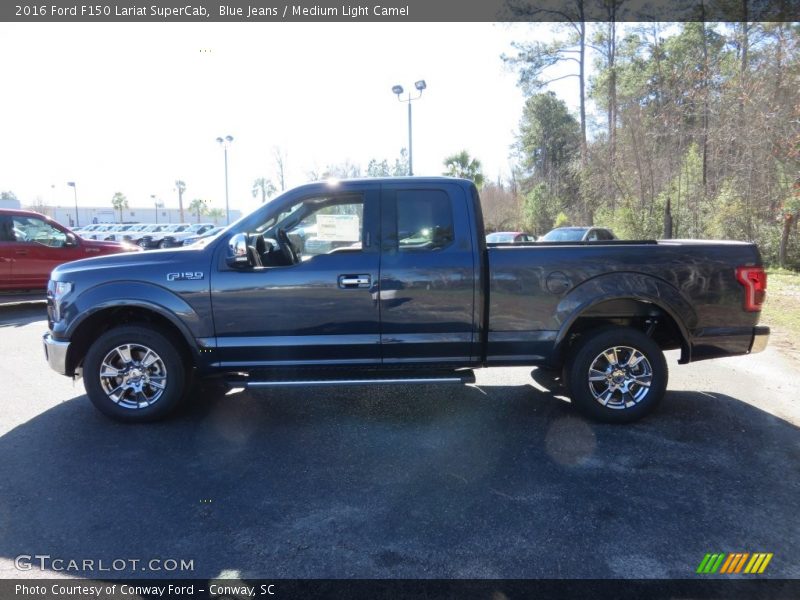 Blue Jeans / Medium Light Camel 2016 Ford F150 Lariat SuperCab