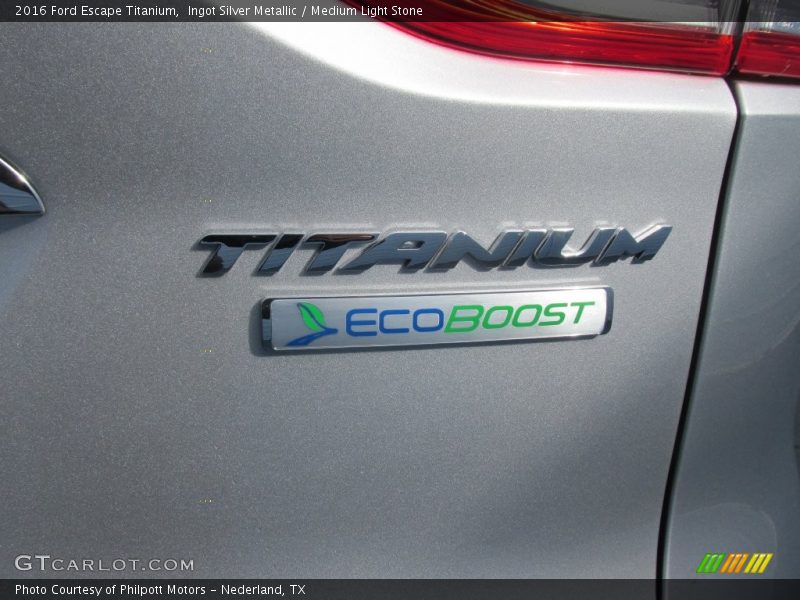 Ingot Silver Metallic / Medium Light Stone 2016 Ford Escape Titanium