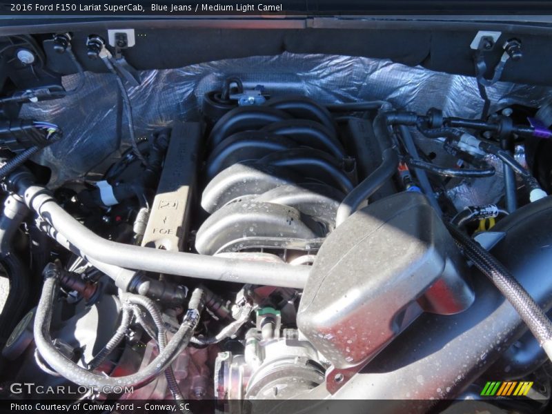 Blue Jeans / Medium Light Camel 2016 Ford F150 Lariat SuperCab