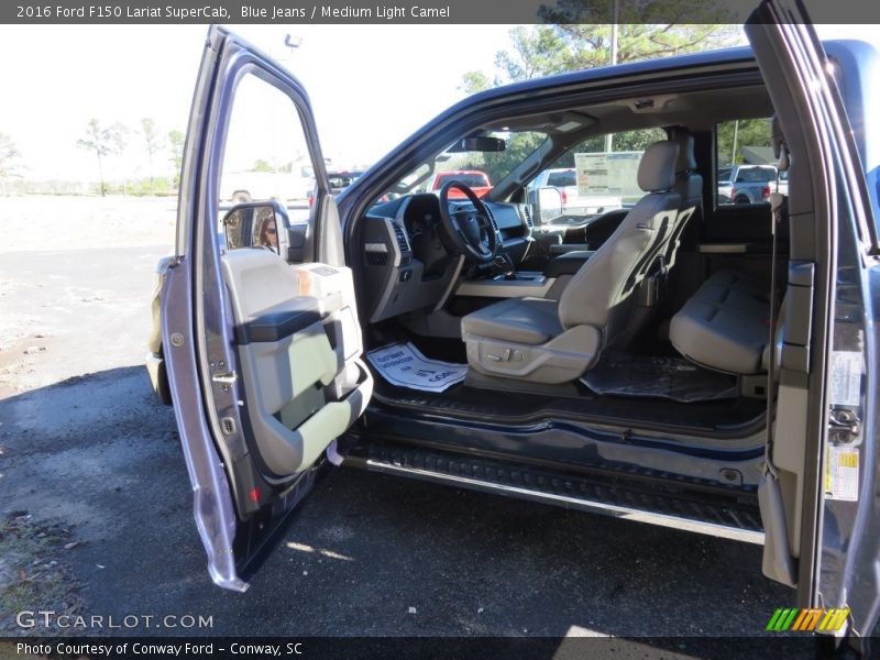 Blue Jeans / Medium Light Camel 2016 Ford F150 Lariat SuperCab