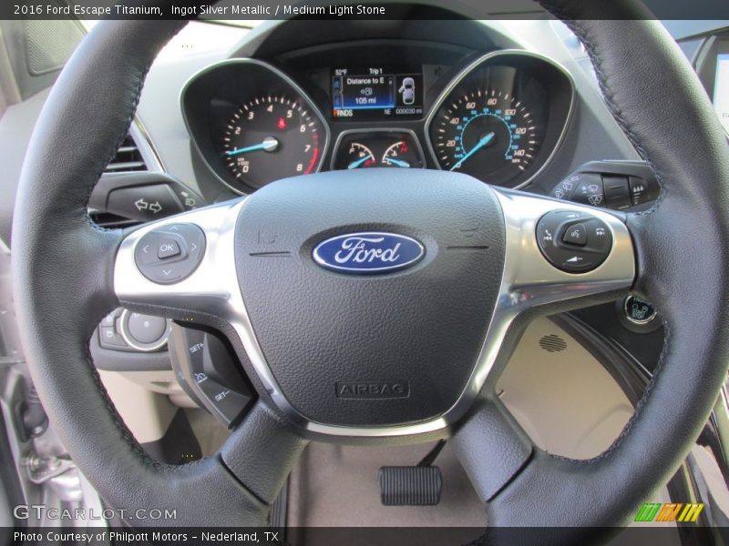Ingot Silver Metallic / Medium Light Stone 2016 Ford Escape Titanium