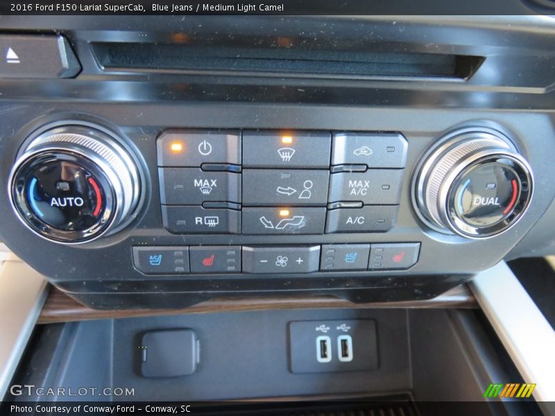 Blue Jeans / Medium Light Camel 2016 Ford F150 Lariat SuperCab