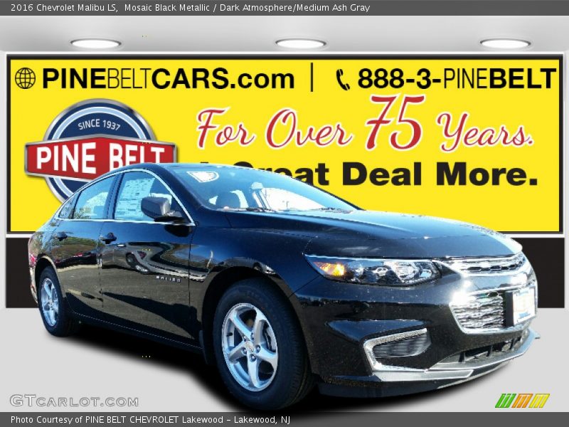Mosaic Black Metallic / Dark Atmosphere/Medium Ash Gray 2016 Chevrolet Malibu LS