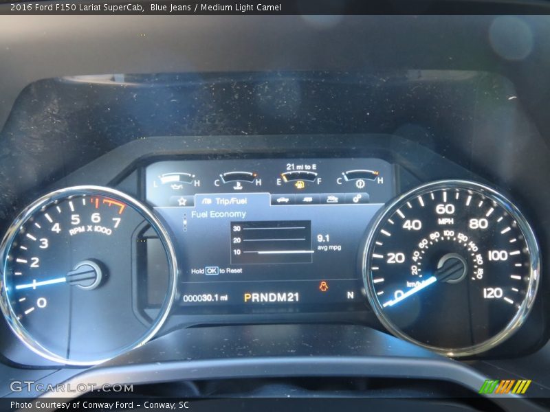 Blue Jeans / Medium Light Camel 2016 Ford F150 Lariat SuperCab