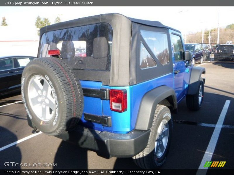 Hydro Blue Pearl / Black 2016 Jeep Wrangler Sport