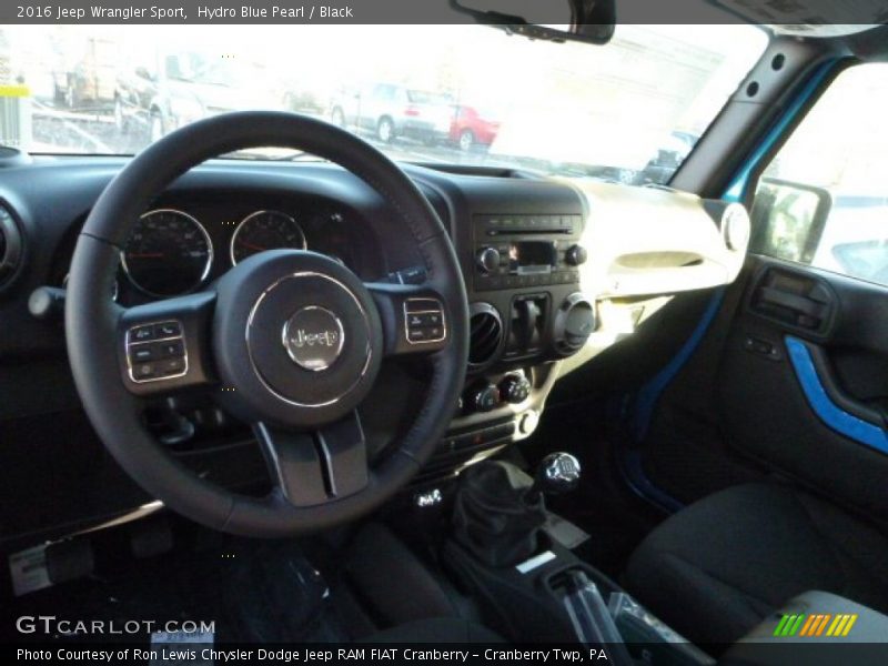 Hydro Blue Pearl / Black 2016 Jeep Wrangler Sport