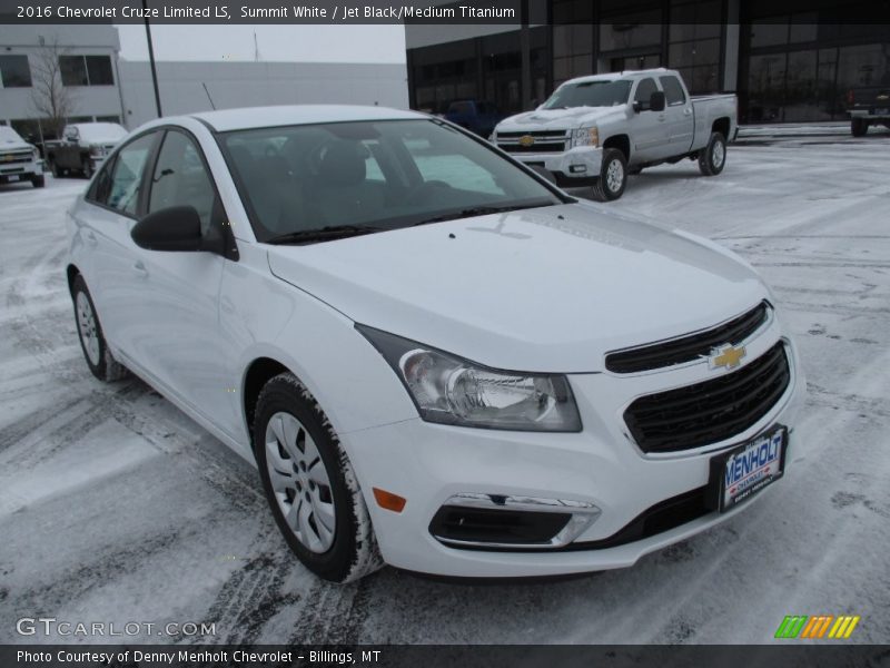 Summit White / Jet Black/Medium Titanium 2016 Chevrolet Cruze Limited LS