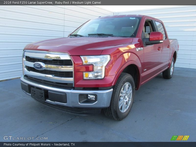 Ruby Red / Medium Light Camel 2016 Ford F150 Lariat SuperCrew