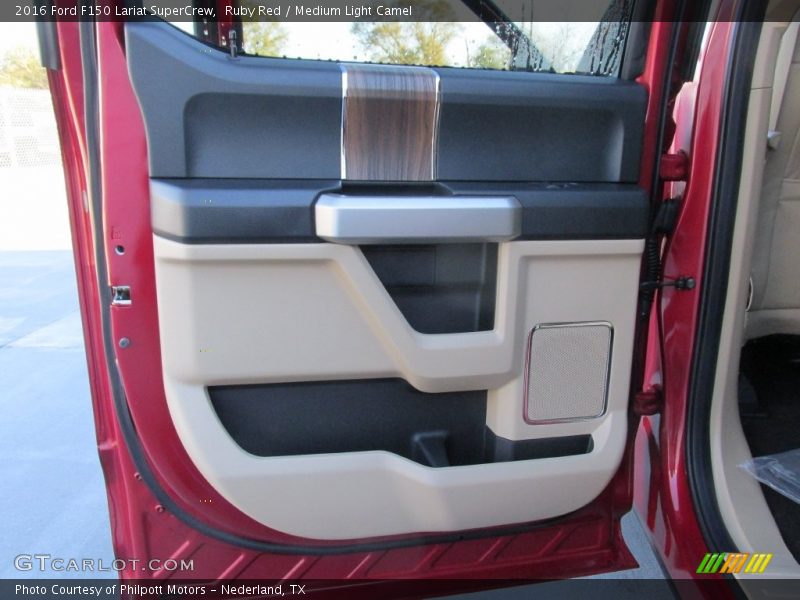Ruby Red / Medium Light Camel 2016 Ford F150 Lariat SuperCrew