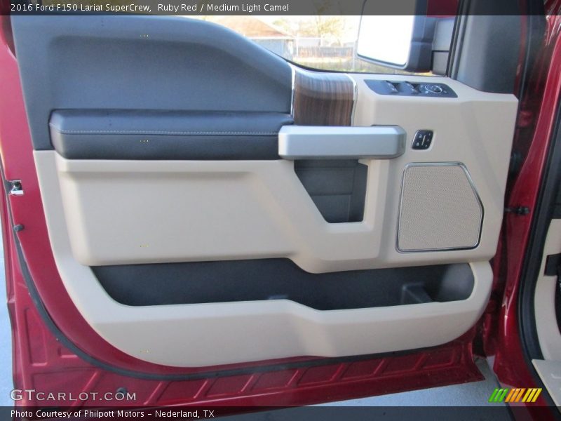 Ruby Red / Medium Light Camel 2016 Ford F150 Lariat SuperCrew