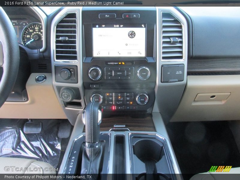 Ruby Red / Medium Light Camel 2016 Ford F150 Lariat SuperCrew