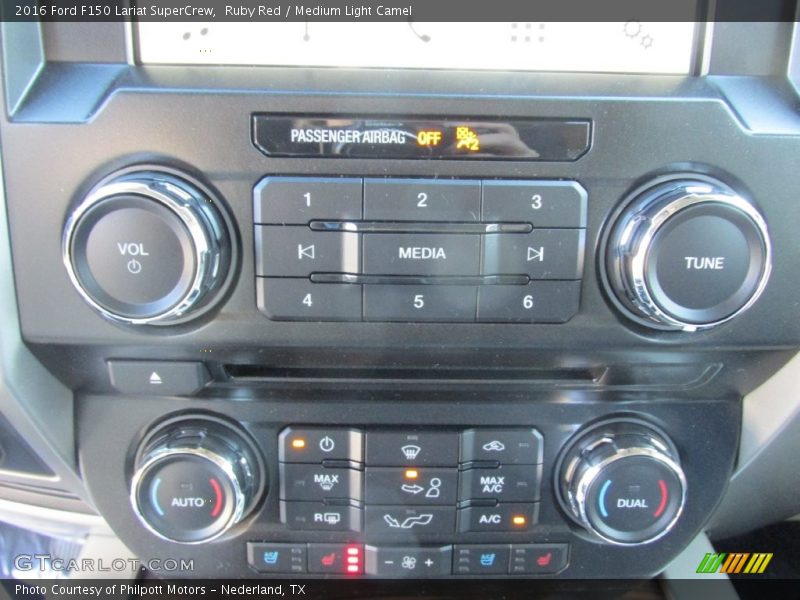 Ruby Red / Medium Light Camel 2016 Ford F150 Lariat SuperCrew