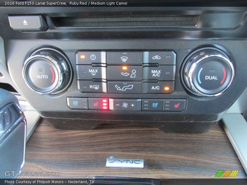 Ruby Red / Medium Light Camel 2016 Ford F150 Lariat SuperCrew
