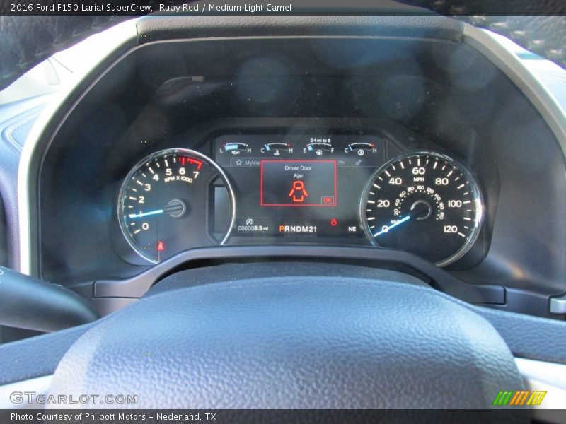 Ruby Red / Medium Light Camel 2016 Ford F150 Lariat SuperCrew