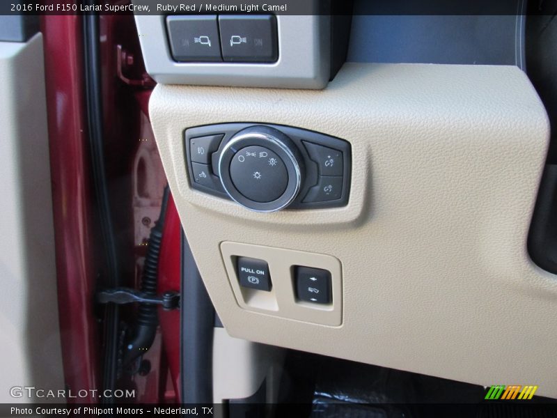 Ruby Red / Medium Light Camel 2016 Ford F150 Lariat SuperCrew