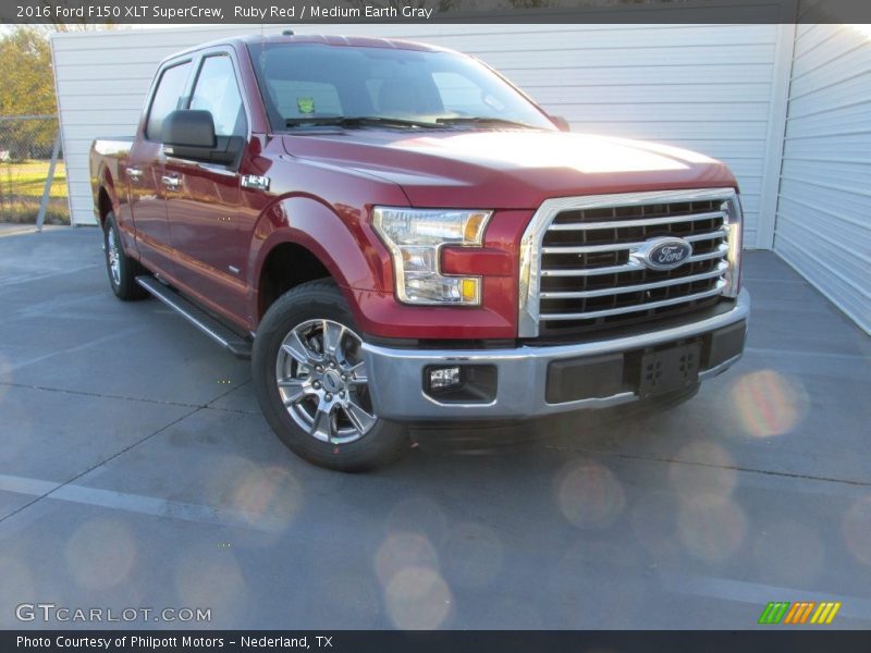 Ruby Red / Medium Earth Gray 2016 Ford F150 XLT SuperCrew