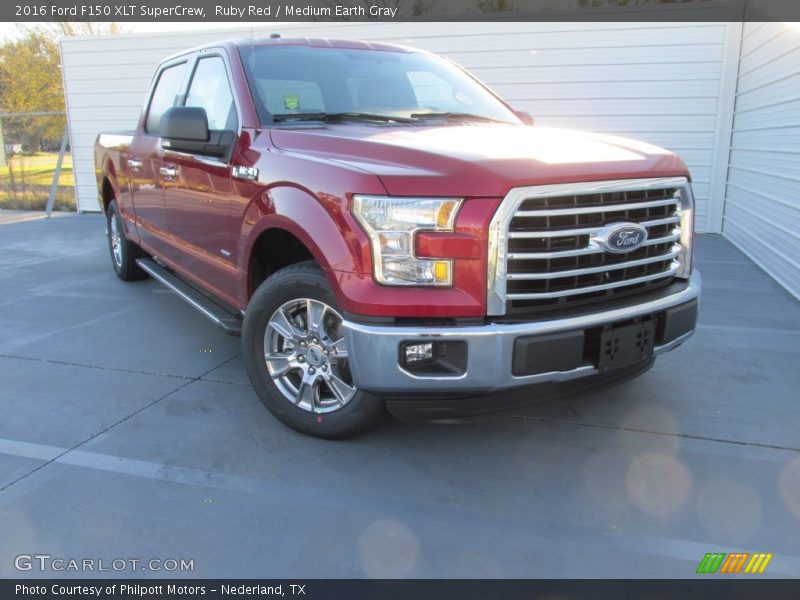 Ruby Red / Medium Earth Gray 2016 Ford F150 XLT SuperCrew