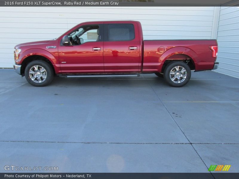 Ruby Red / Medium Earth Gray 2016 Ford F150 XLT SuperCrew