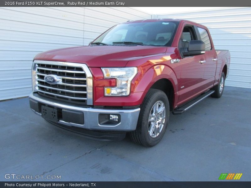Ruby Red / Medium Earth Gray 2016 Ford F150 XLT SuperCrew