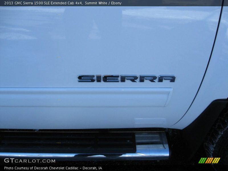 Summit White / Ebony 2013 GMC Sierra 1500 SLE Extended Cab 4x4