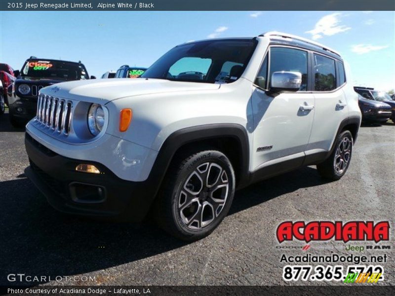 Alpine White / Black 2015 Jeep Renegade Limited