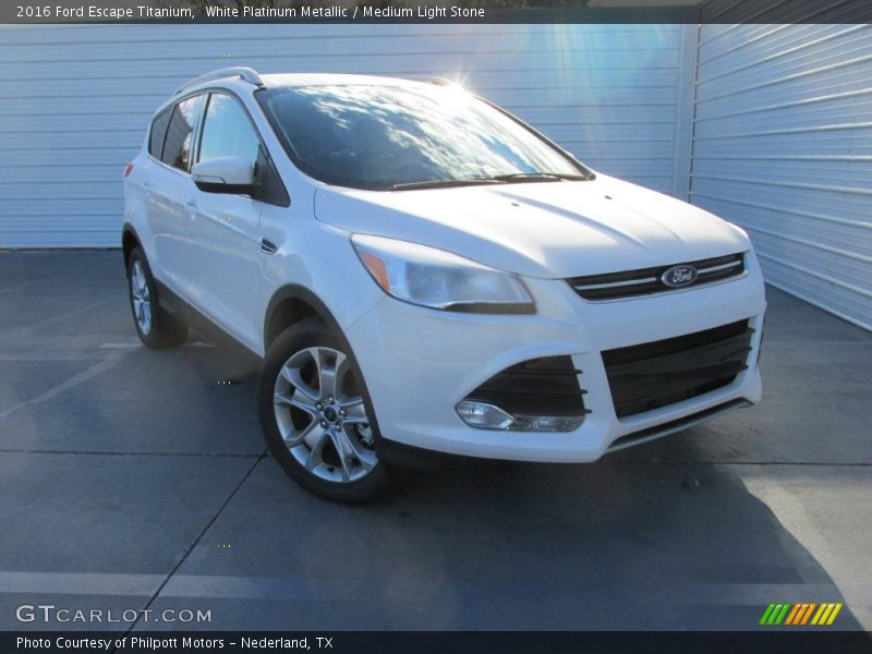 White Platinum Metallic / Medium Light Stone 2016 Ford Escape Titanium