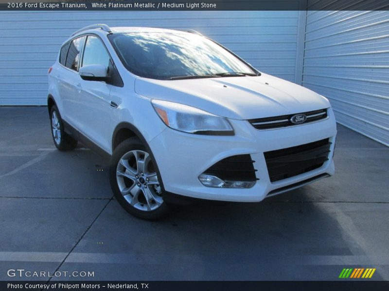 White Platinum Metallic / Medium Light Stone 2016 Ford Escape Titanium