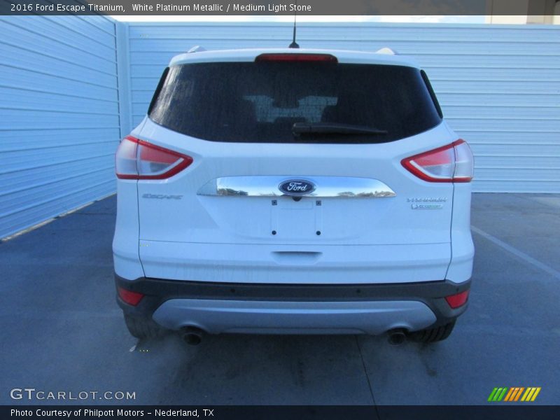 White Platinum Metallic / Medium Light Stone 2016 Ford Escape Titanium