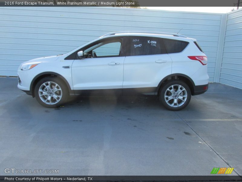 White Platinum Metallic / Medium Light Stone 2016 Ford Escape Titanium