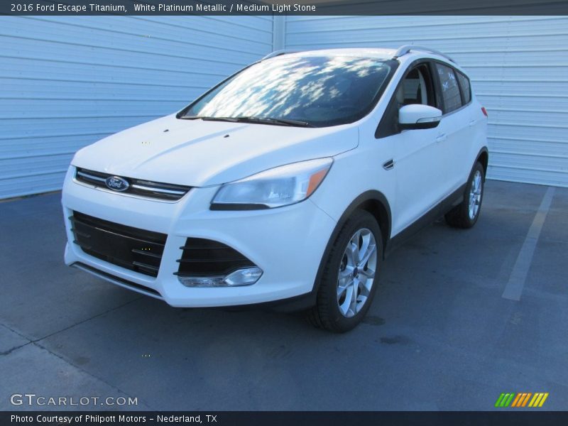 White Platinum Metallic / Medium Light Stone 2016 Ford Escape Titanium