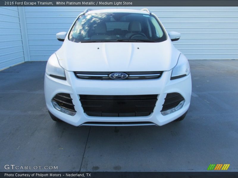 White Platinum Metallic / Medium Light Stone 2016 Ford Escape Titanium