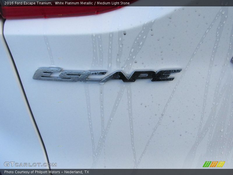 White Platinum Metallic / Medium Light Stone 2016 Ford Escape Titanium