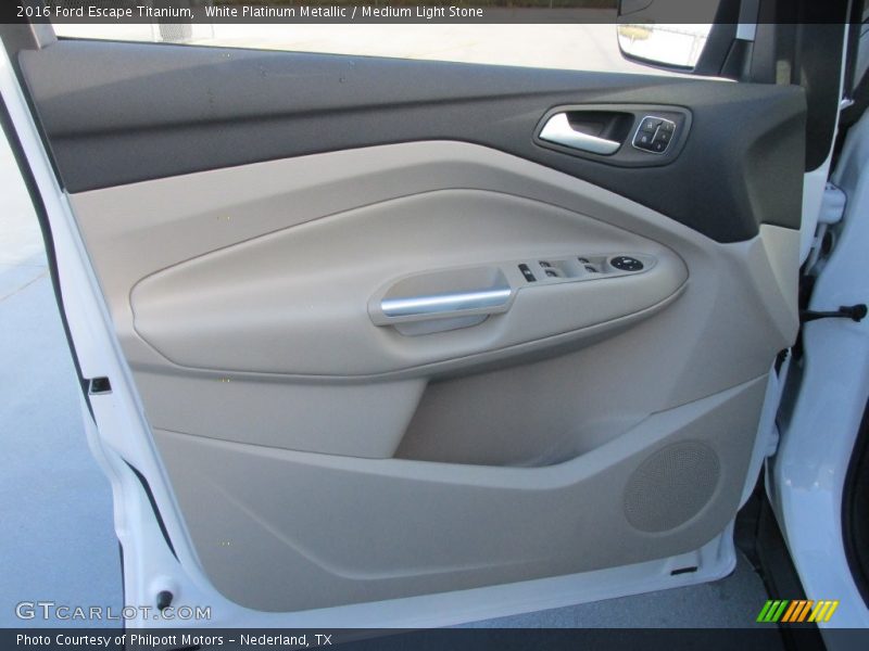 White Platinum Metallic / Medium Light Stone 2016 Ford Escape Titanium