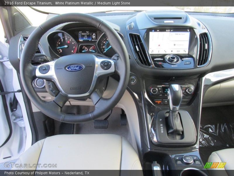 White Platinum Metallic / Medium Light Stone 2016 Ford Escape Titanium