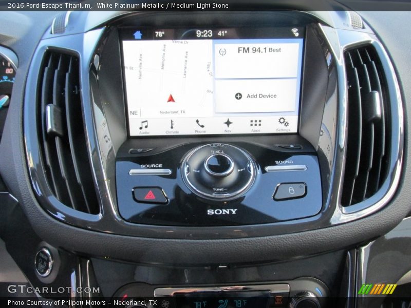 White Platinum Metallic / Medium Light Stone 2016 Ford Escape Titanium