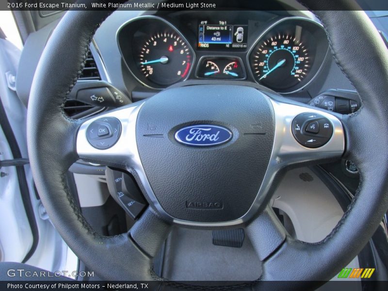 White Platinum Metallic / Medium Light Stone 2016 Ford Escape Titanium