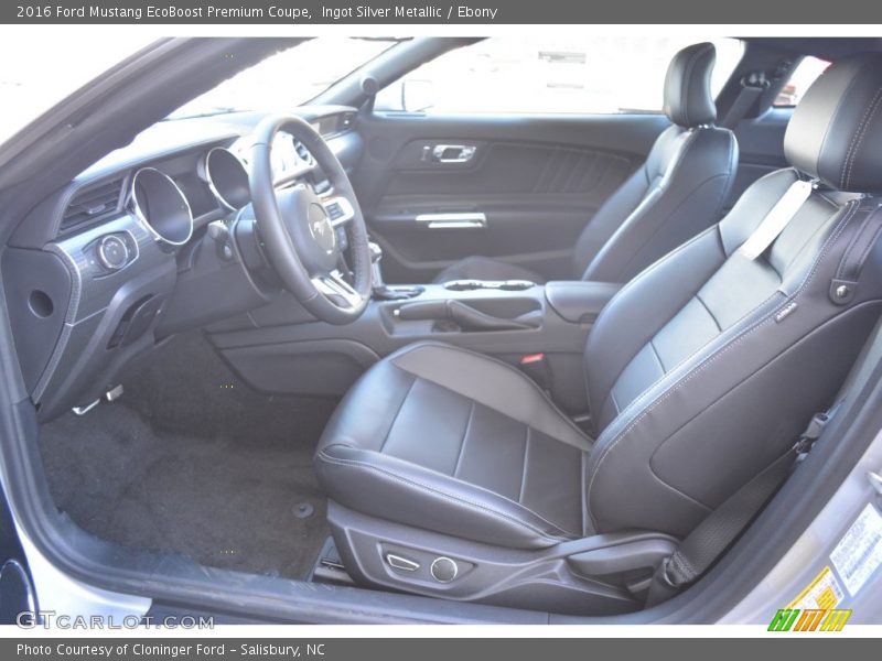 Ingot Silver Metallic / Ebony 2016 Ford Mustang EcoBoost Premium Coupe