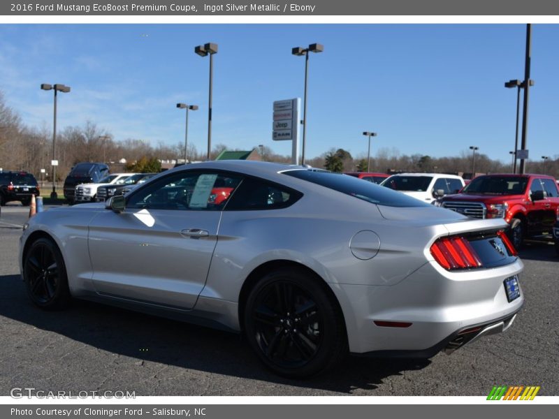 Ingot Silver Metallic / Ebony 2016 Ford Mustang EcoBoost Premium Coupe
