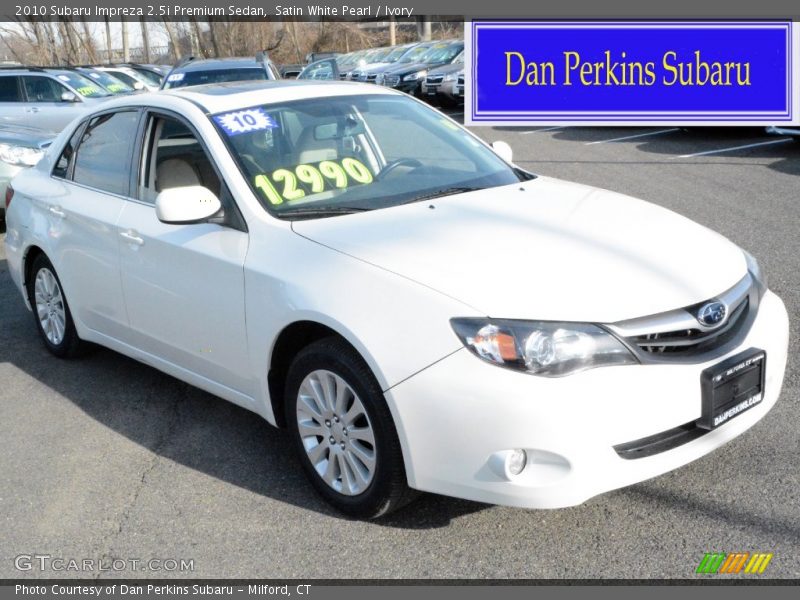 Satin White Pearl / Ivory 2010 Subaru Impreza 2.5i Premium Sedan
