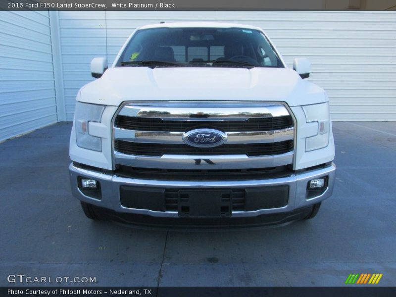 White Platinum / Black 2016 Ford F150 Lariat SuperCrew