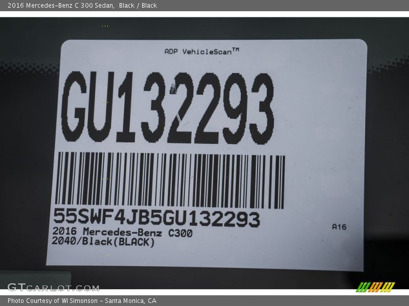 Black / Black 2016 Mercedes-Benz C 300 Sedan