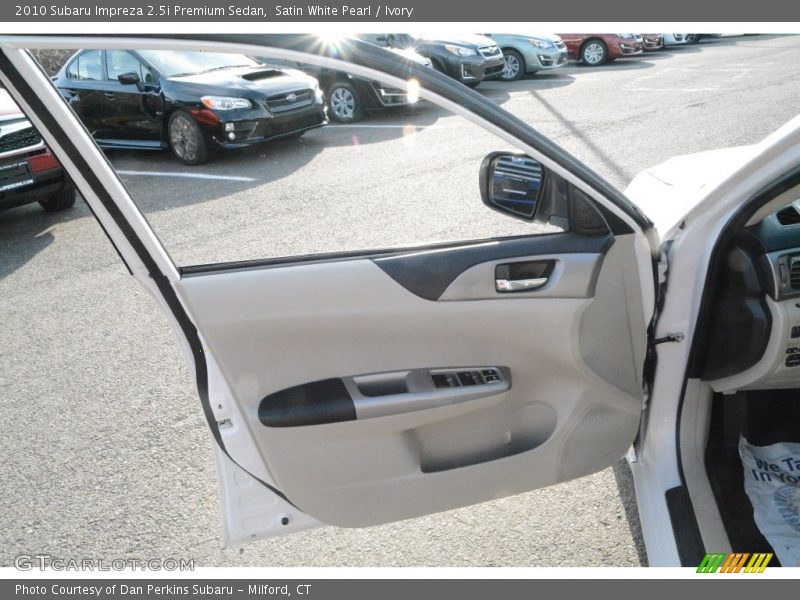 Satin White Pearl / Ivory 2010 Subaru Impreza 2.5i Premium Sedan