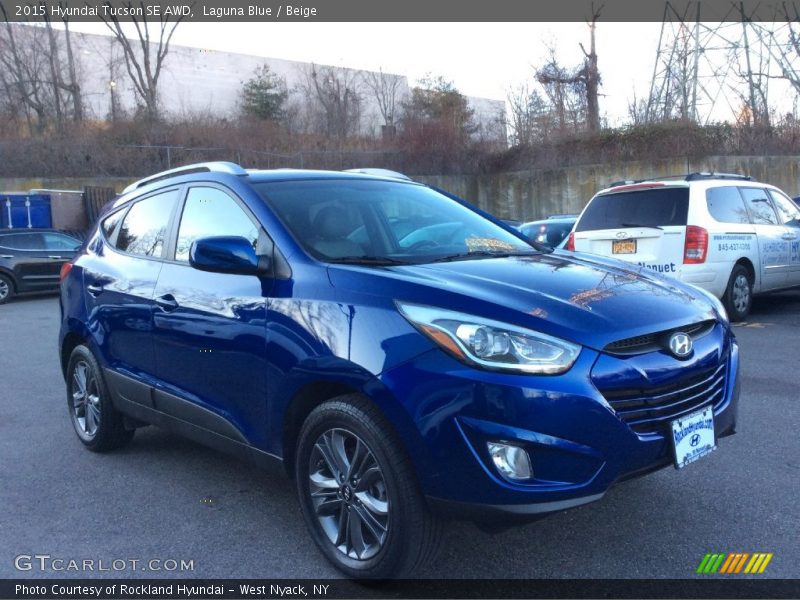 Laguna Blue / Beige 2015 Hyundai Tucson SE AWD