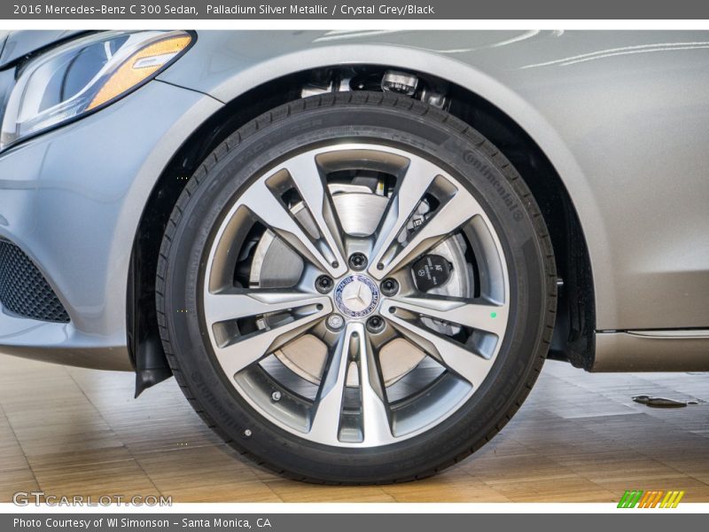 Palladium Silver Metallic / Crystal Grey/Black 2016 Mercedes-Benz C 300 Sedan