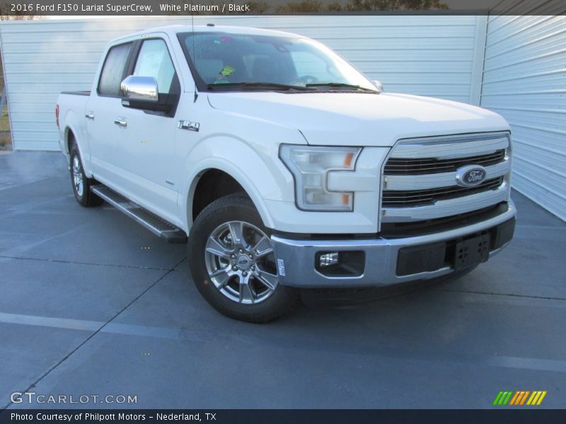 White Platinum / Black 2016 Ford F150 Lariat SuperCrew