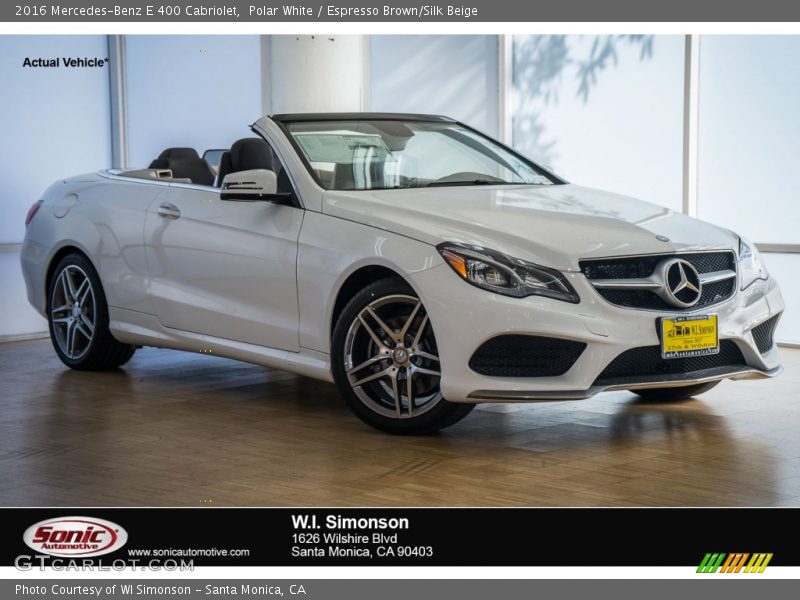 Polar White / Espresso Brown/Silk Beige 2016 Mercedes-Benz E 400 Cabriolet