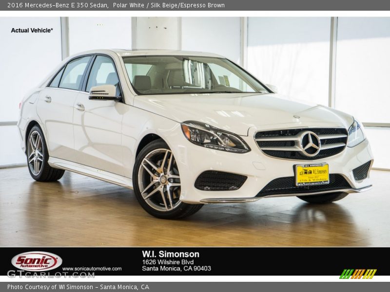 Polar White / Silk Beige/Espresso Brown 2016 Mercedes-Benz E 350 Sedan