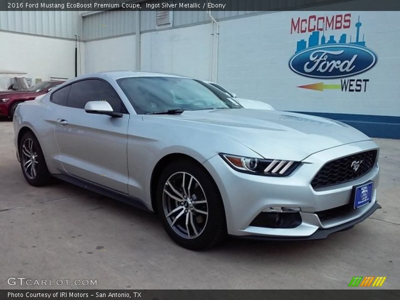 Ingot Silver Metallic / Ebony 2016 Ford Mustang EcoBoost Premium Coupe