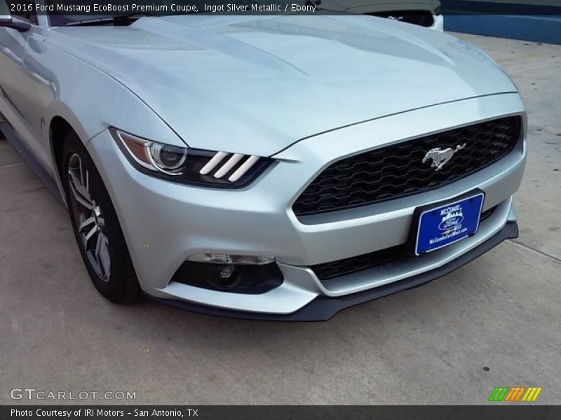 Ingot Silver Metallic / Ebony 2016 Ford Mustang EcoBoost Premium Coupe