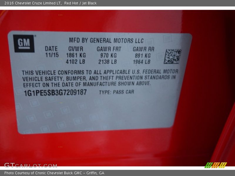 Red Hot / Jet Black 2016 Chevrolet Cruze Limited LT